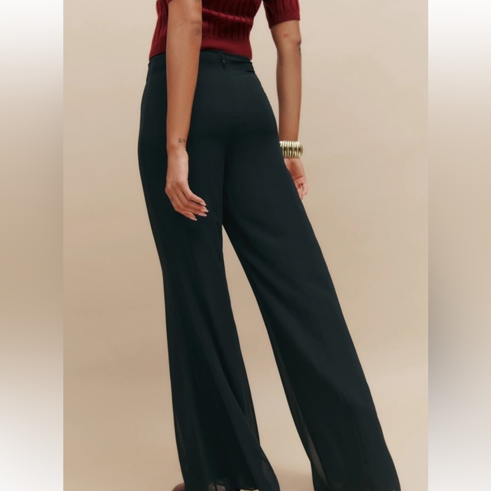 Reformation Black Wide-Leg Pants